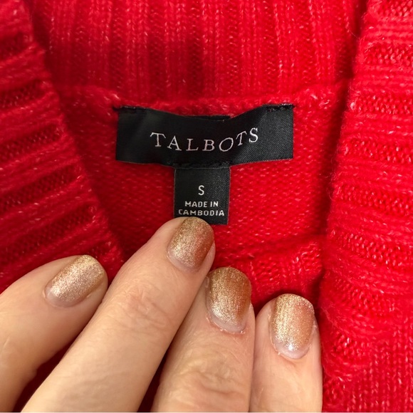 Talbots Mockneck Pullover - Intarsia Heart S - Picture 3 of 6